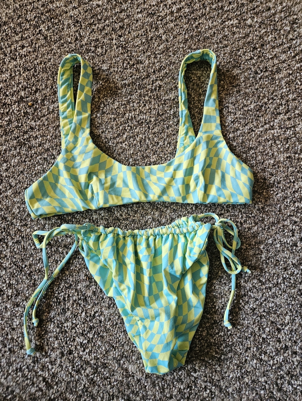 Its Now Cool Checker Print Bikini Small